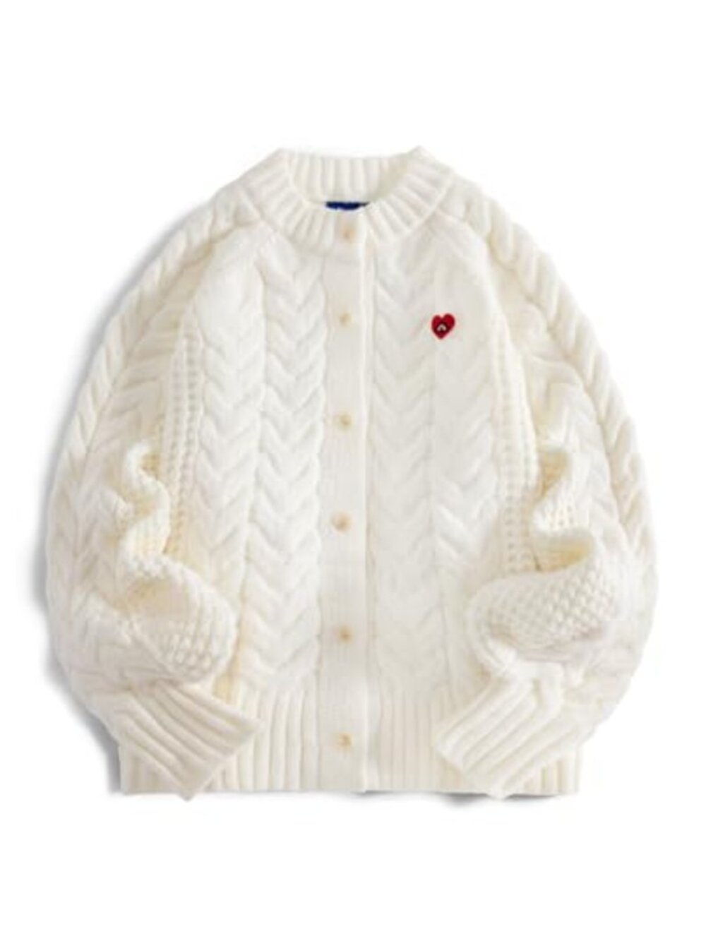 Chunky Cable Knit Cardigan Sweater Women Oversized Open Front Crewneck